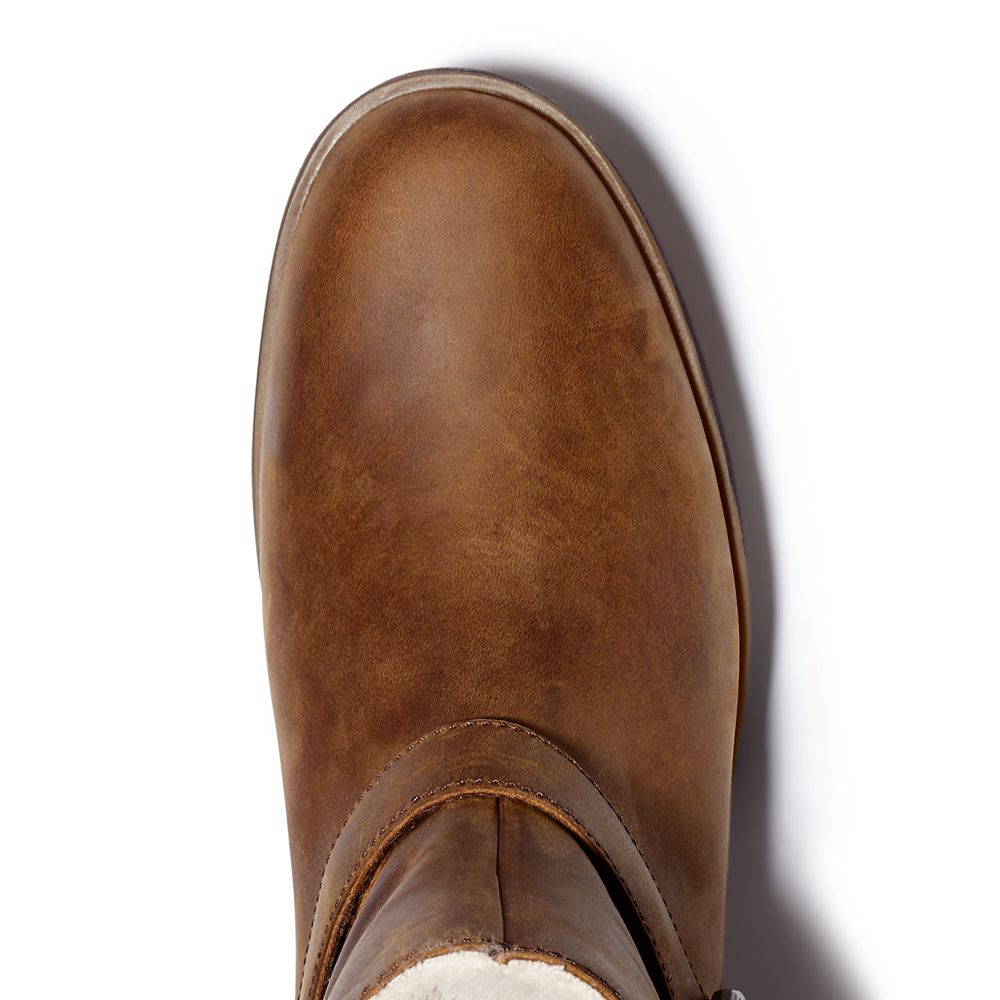 Bota Neve Feminino - Timberland Graceyn Impermeavel Biker - MAPBN7950 - Marrom